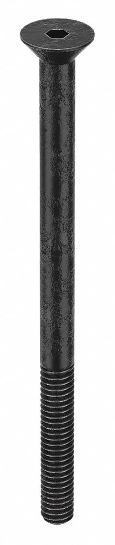 Socket Flat Head Screw: #8-32 Thread Size, 2 1/2 in Lg, Flat, Black Oxide, Alloy Steel, 100 PK