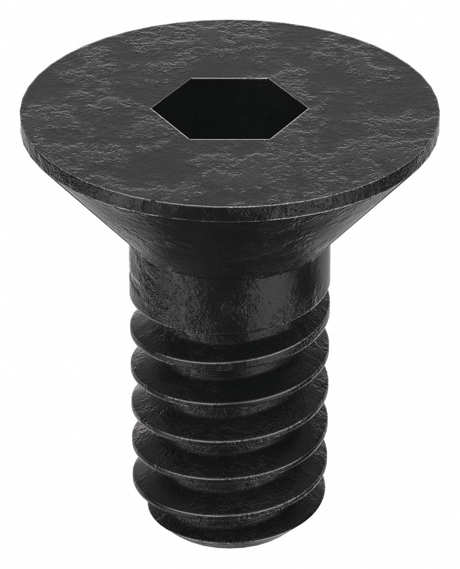 Socket Flat Head Screw: #10-24 Thread Size, 5/16 in Lg, Flat, Black Oxide, Alloy Steel, 100 PK