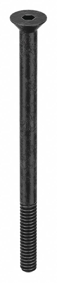 Socket Flat Head Screw: #10-24 Thread Size, 3 in Lg, Flat, Black Oxide, Alloy Steel, 100 PK