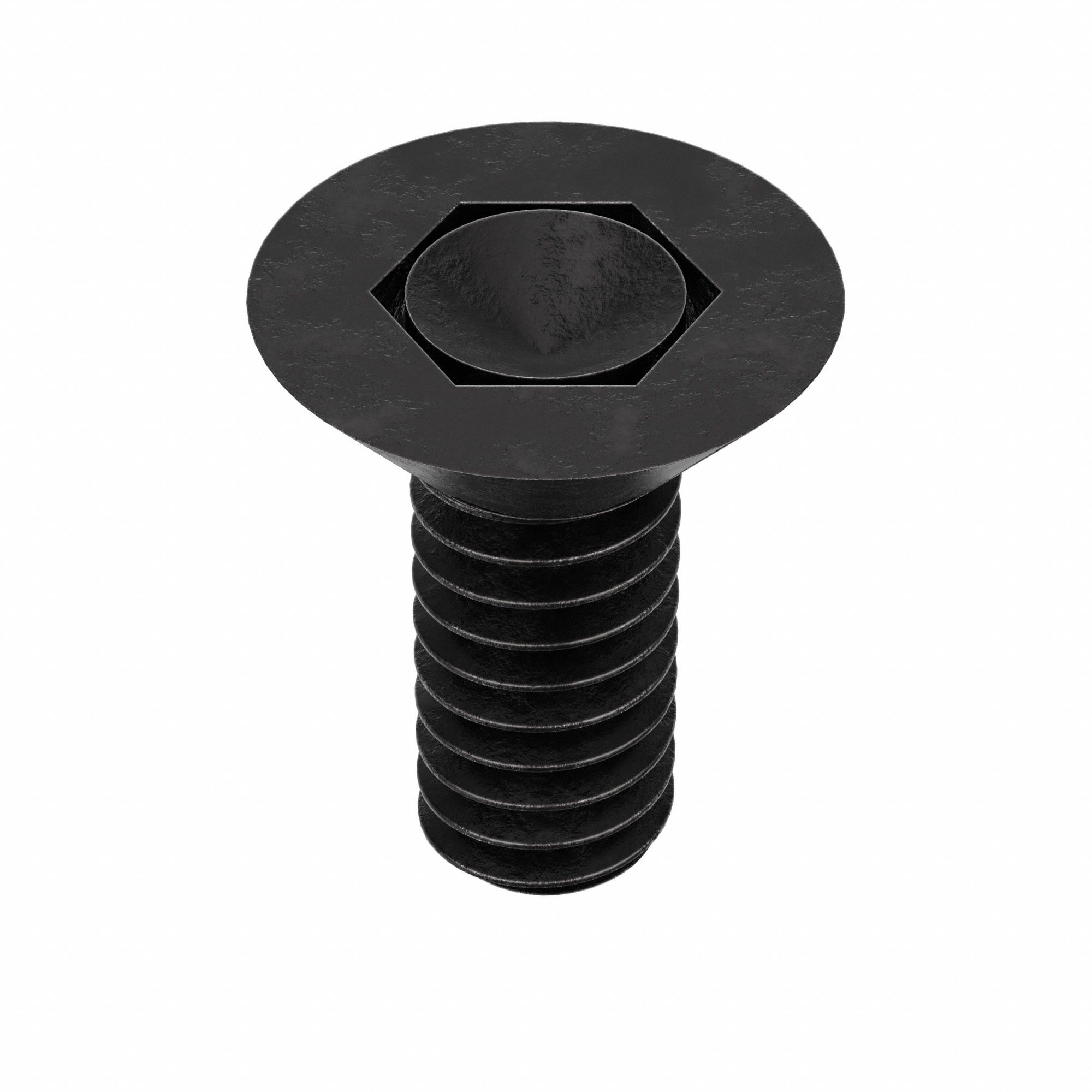 SOCKET FLAT HEAD SCREW, ¼"-20 THREAD SIZE, ½ IN L, FLAT, BLACK OXIDE, STEEL, UNC, 100 PK