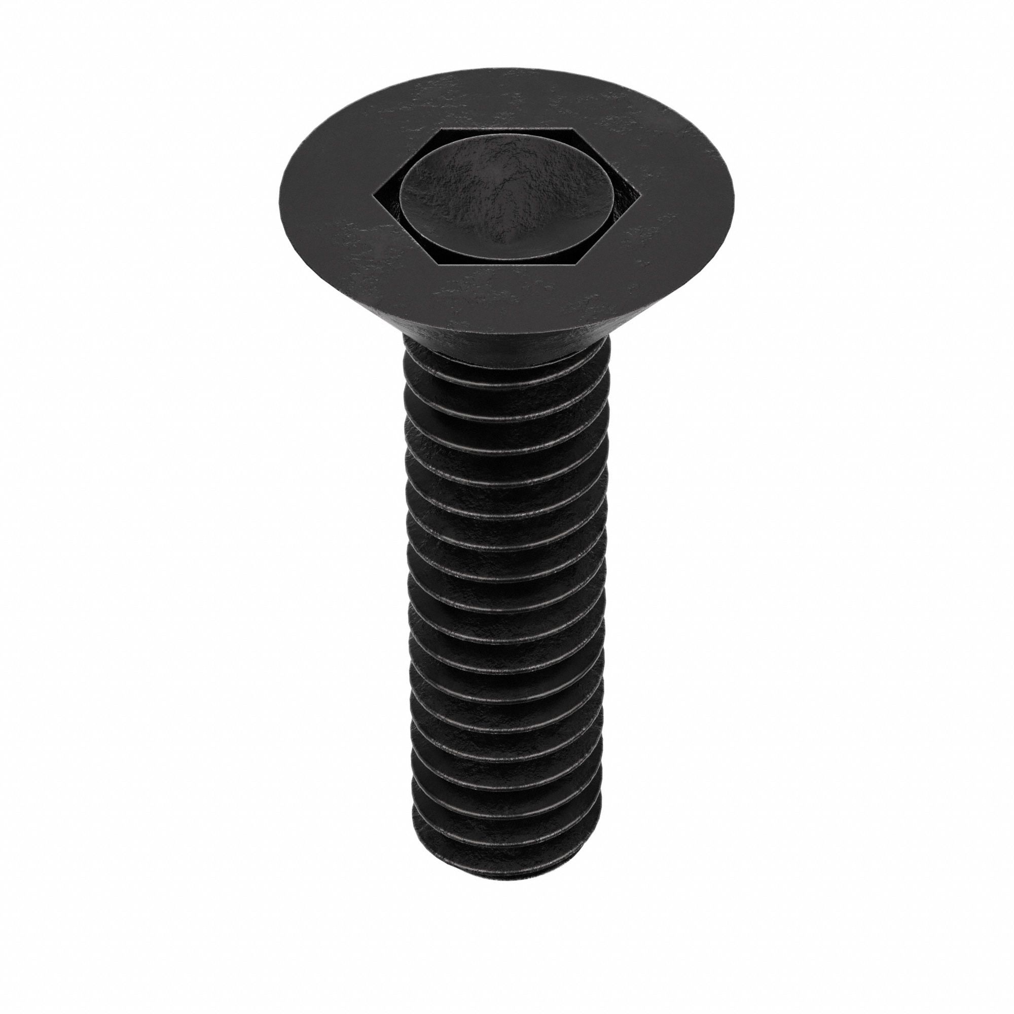 Socket Flat Head Screw: 1/4"-20 Thread Size, 7/8 in Lg, Flat, Black Oxide, Alloy Steel, 100 PK