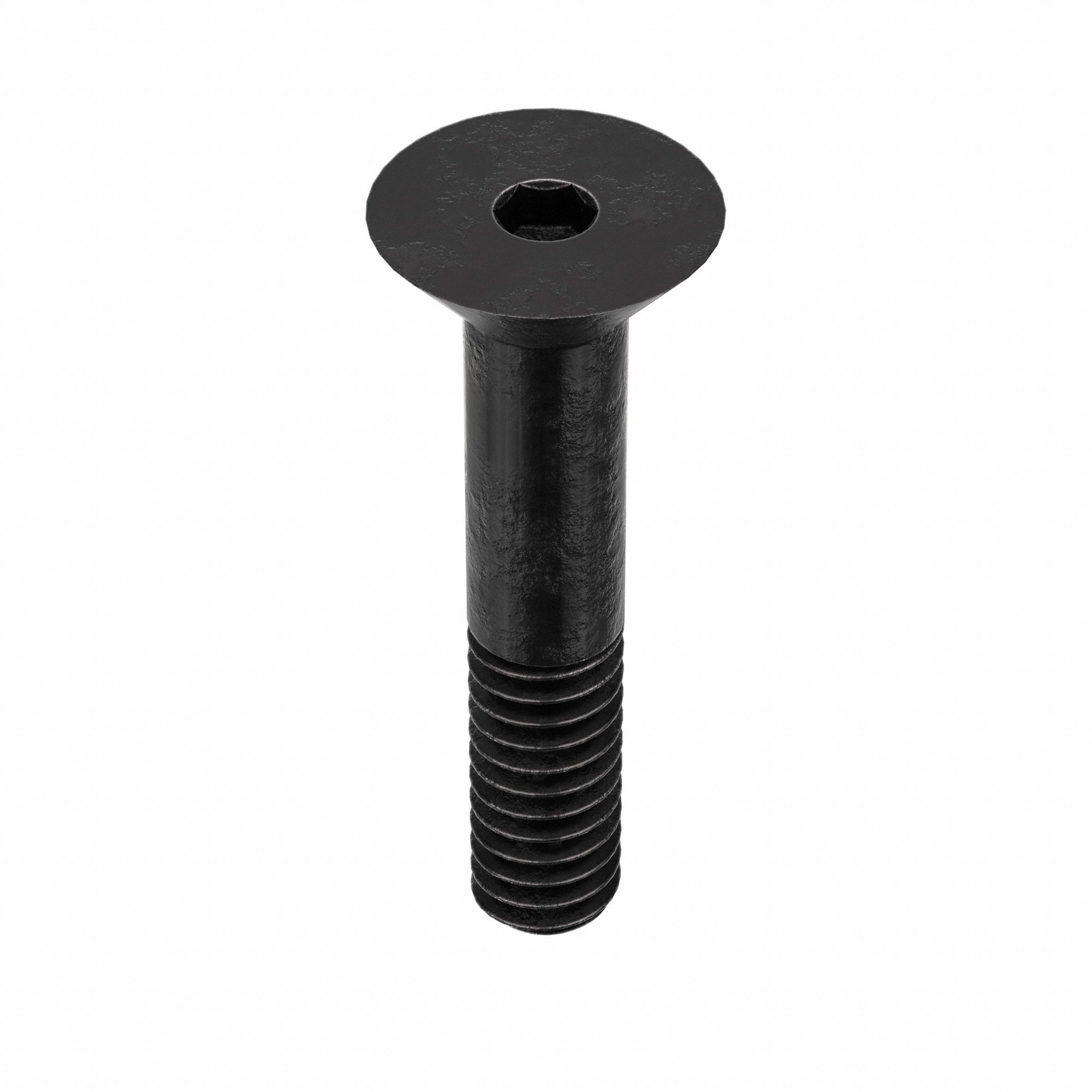 SOCKET FLAT HEAD SCREW, ¼"-20 THREAD SIZE, 1¼ IN L, FLAT, BLACK OXIDE, STEEL, 100 PK