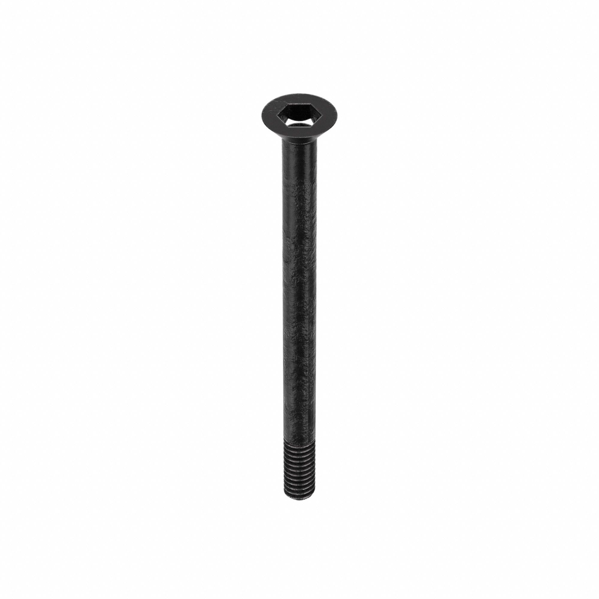 Socket Flat Head Screw: 1/4"-20 Thread Size, 3 1/2 in Lg, Flat, Black Oxide, Alloy Steel, 25 PK