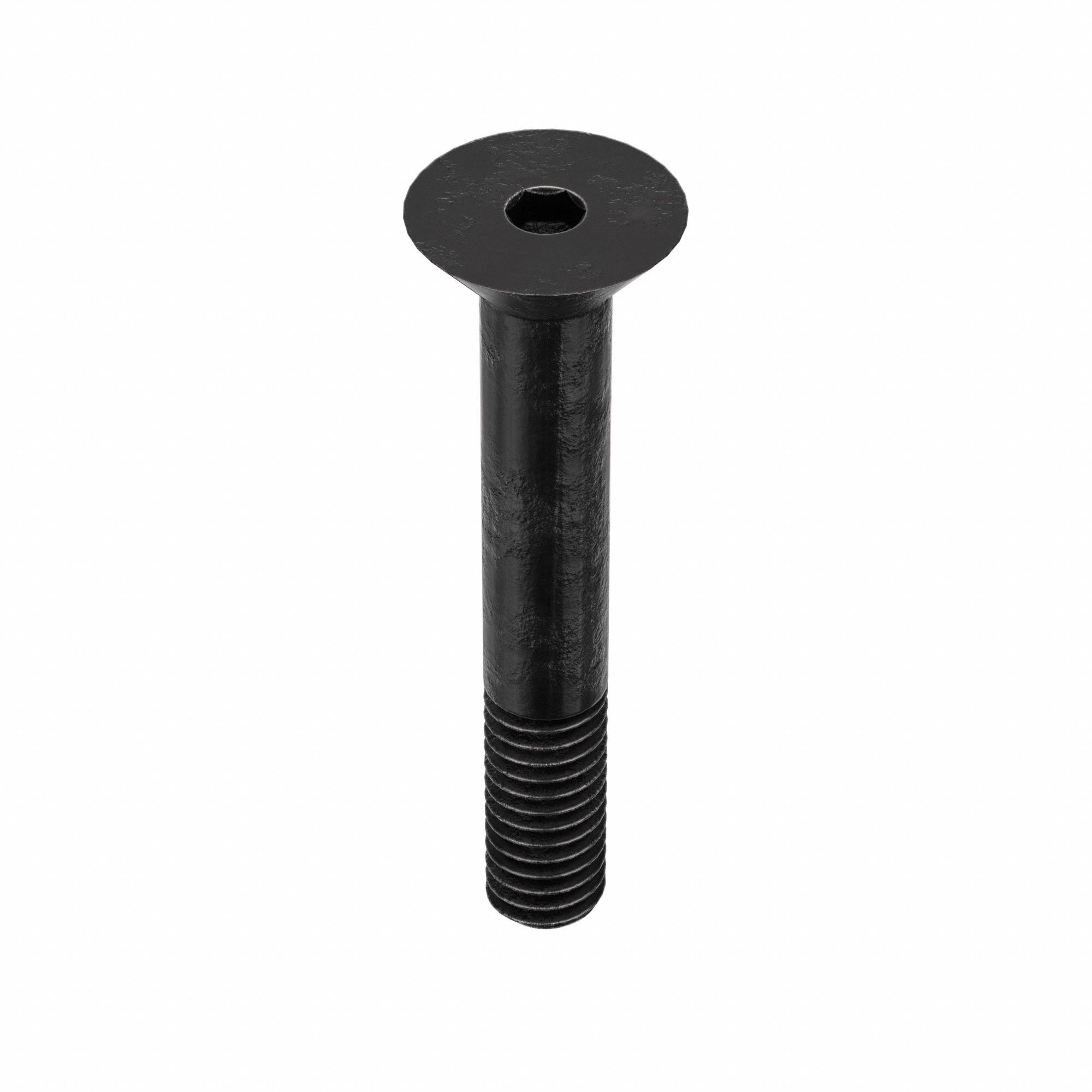 SOCKET FLAT HEAD SCREW, 5/16"-18 THREAD SIZE, 2 IN L, FLAT, BLACK OXIDE, STEEL, UNC, 50 PK