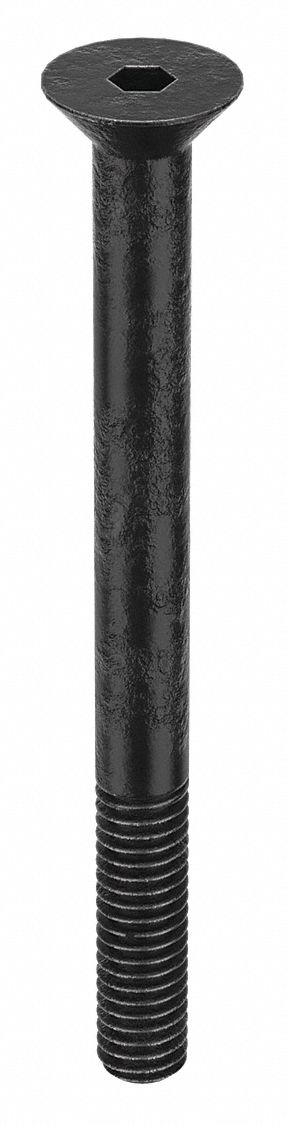 Socket Flat Head Screw: 5/16"-18 Thread Size, 3 1/2 in Lg, Flat, Black Oxide, Alloy Steel, 25 PK