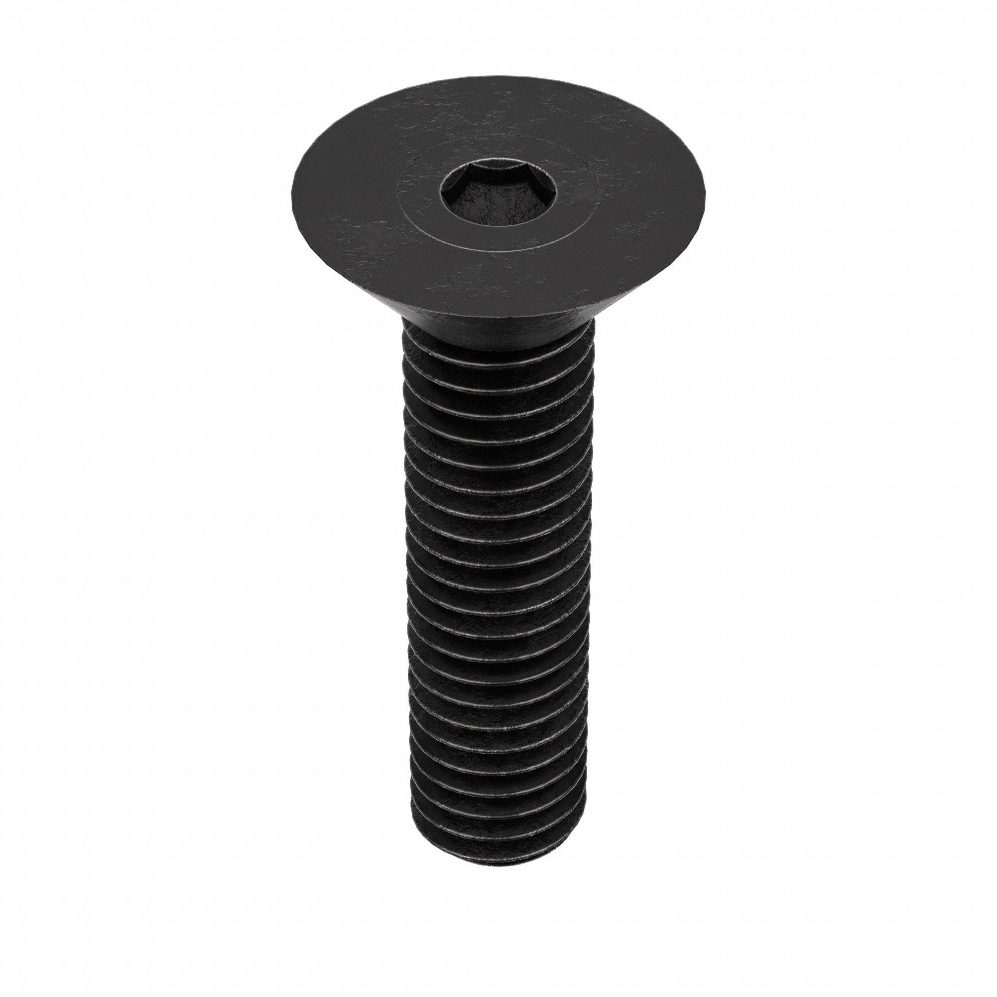 Socket Flat Head Screw: 3/8"-16 Thread Size, 1 1/4 in Lg, Flat, Black Oxide, Alloy Steel, 50 PK