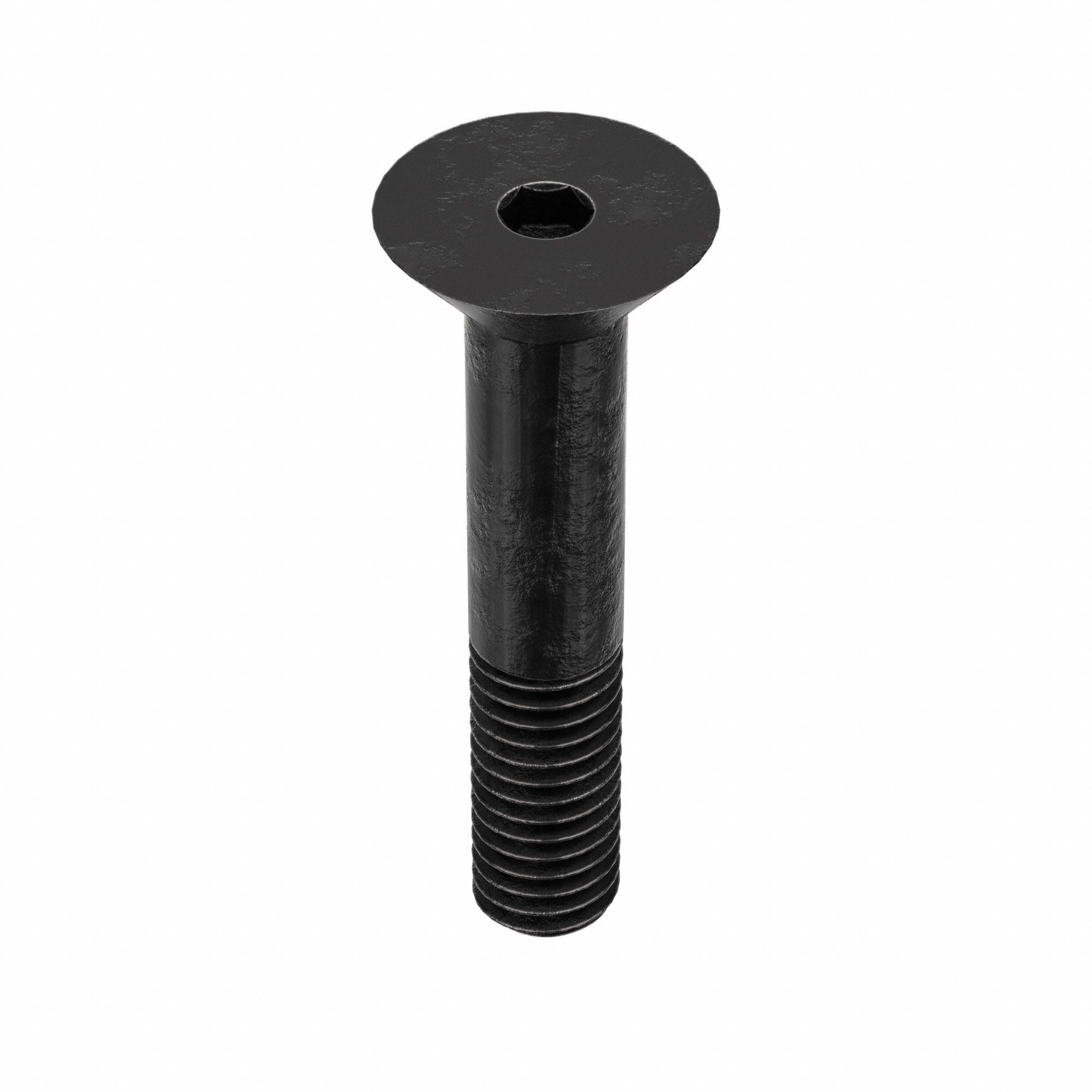 Socket Flat Head Screw: 3/8"-16 Thread Size, 1 3/4 in Lg, Flat, Black Oxide, Alloy Steel, 25 PK