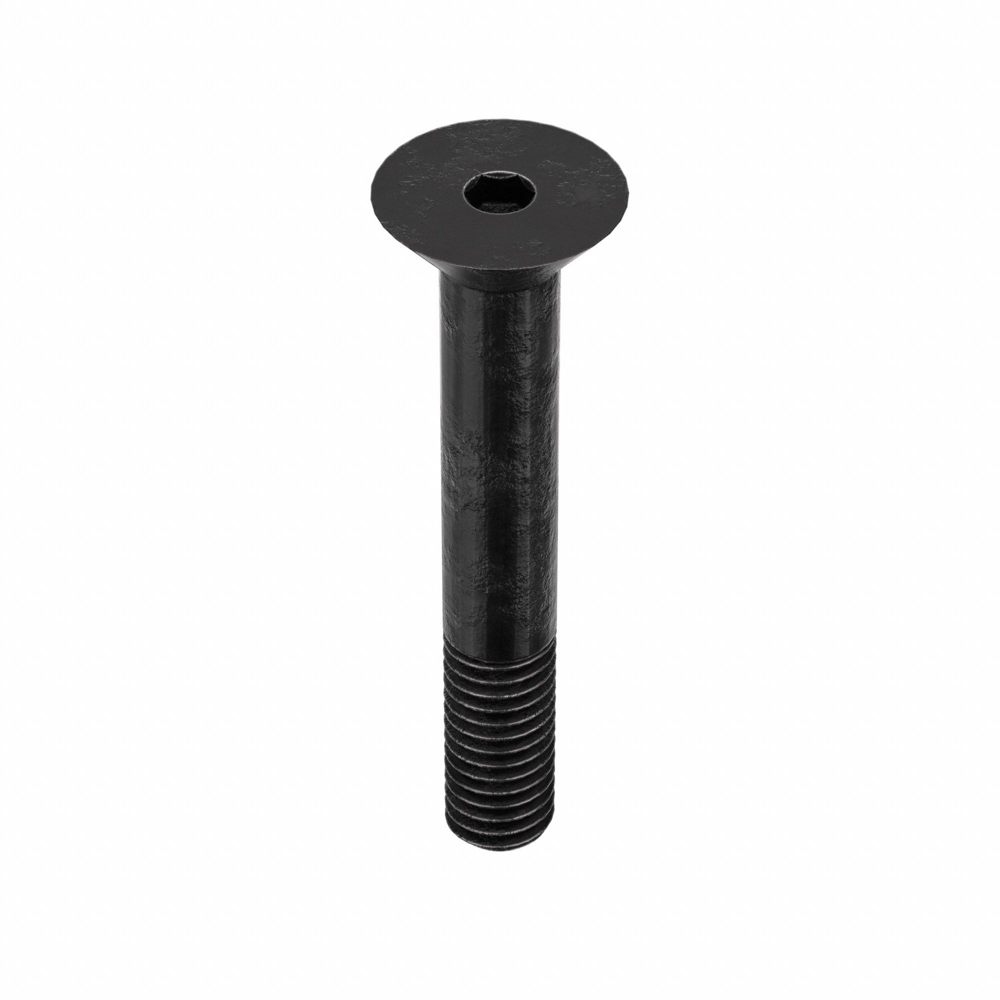 Socket Flat Head Screw: 3/8"-16 Thread Size, 2 1/4 in Lg, Flat, Black Oxide, Alloy Steel, 25 PK
