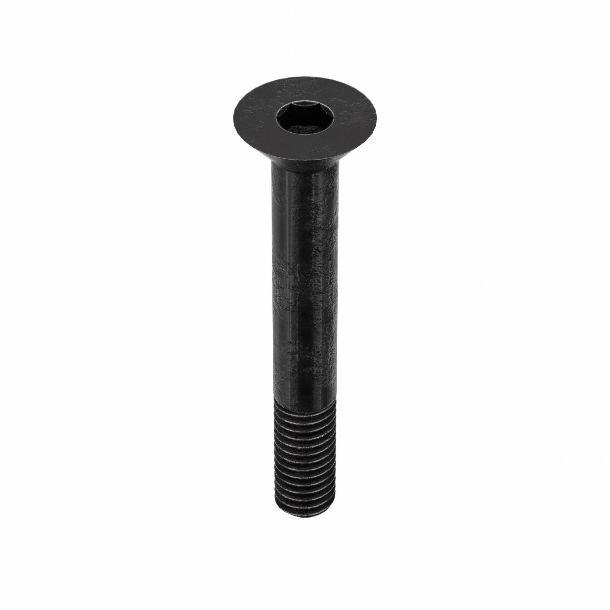 Socket Flat Head Screw: 3/8"-16 Thread Size, 2 1/2 in Lg, Flat, Black Oxide, Alloy Steel, 25 PK