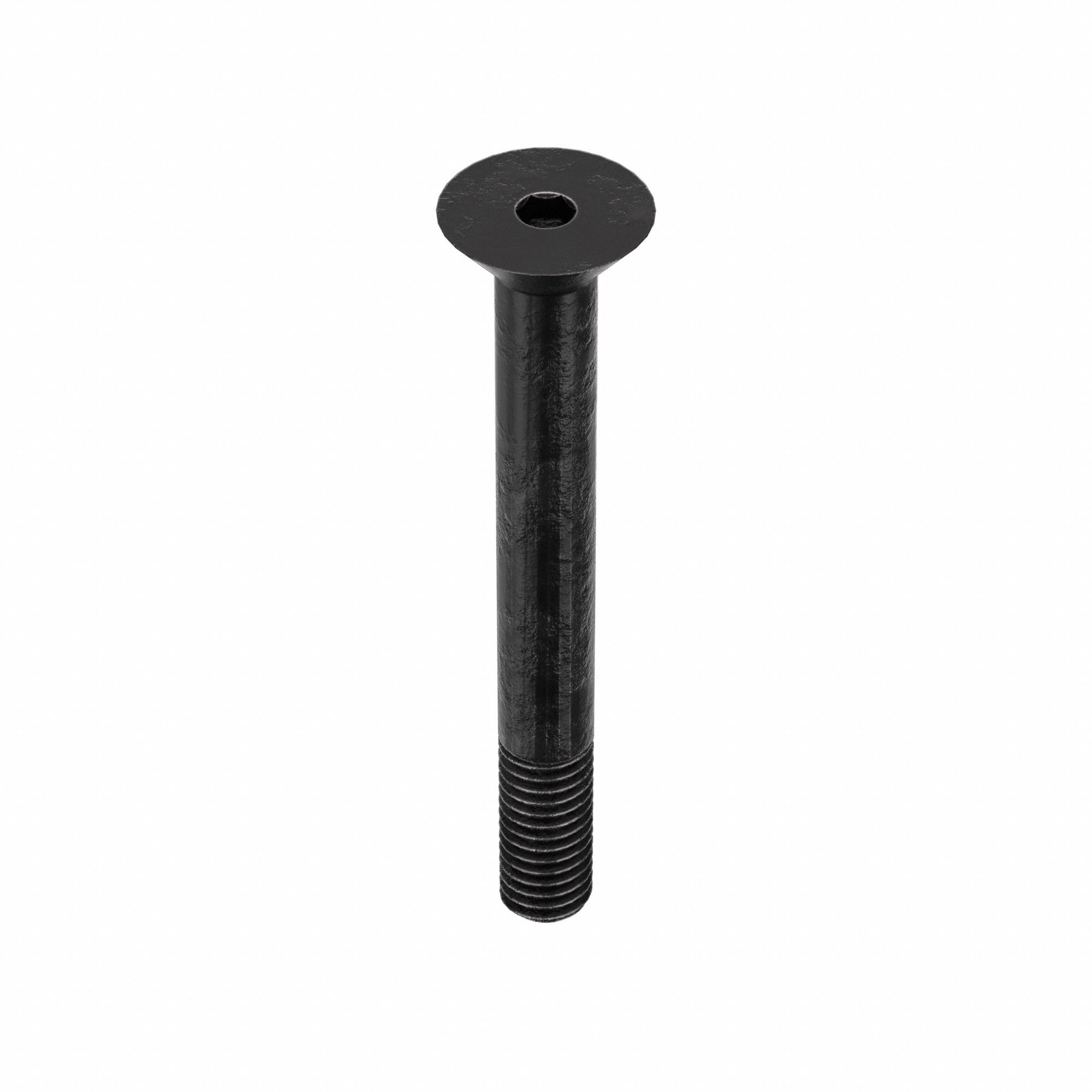Socket Flat Head Screw: 3/8"-16 Thread Size, 3 in Lg, Flat, Black Oxide, Alloy Steel, 10 PK
