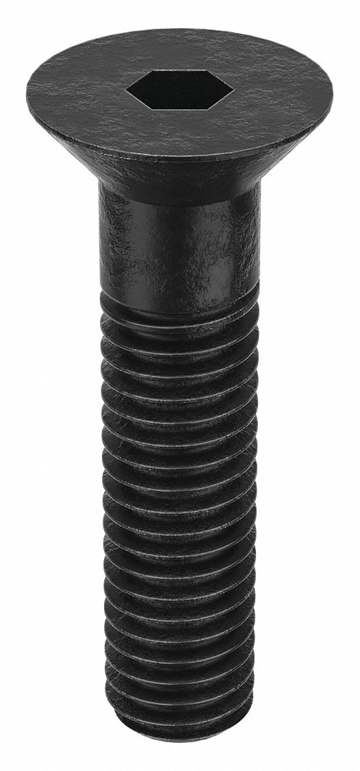 Socket Flat Head Screw: 7/16"-14 Thread Size, 1 3/4 in Lg, Flat, Black Oxide, Alloy Steel, 10 PK
