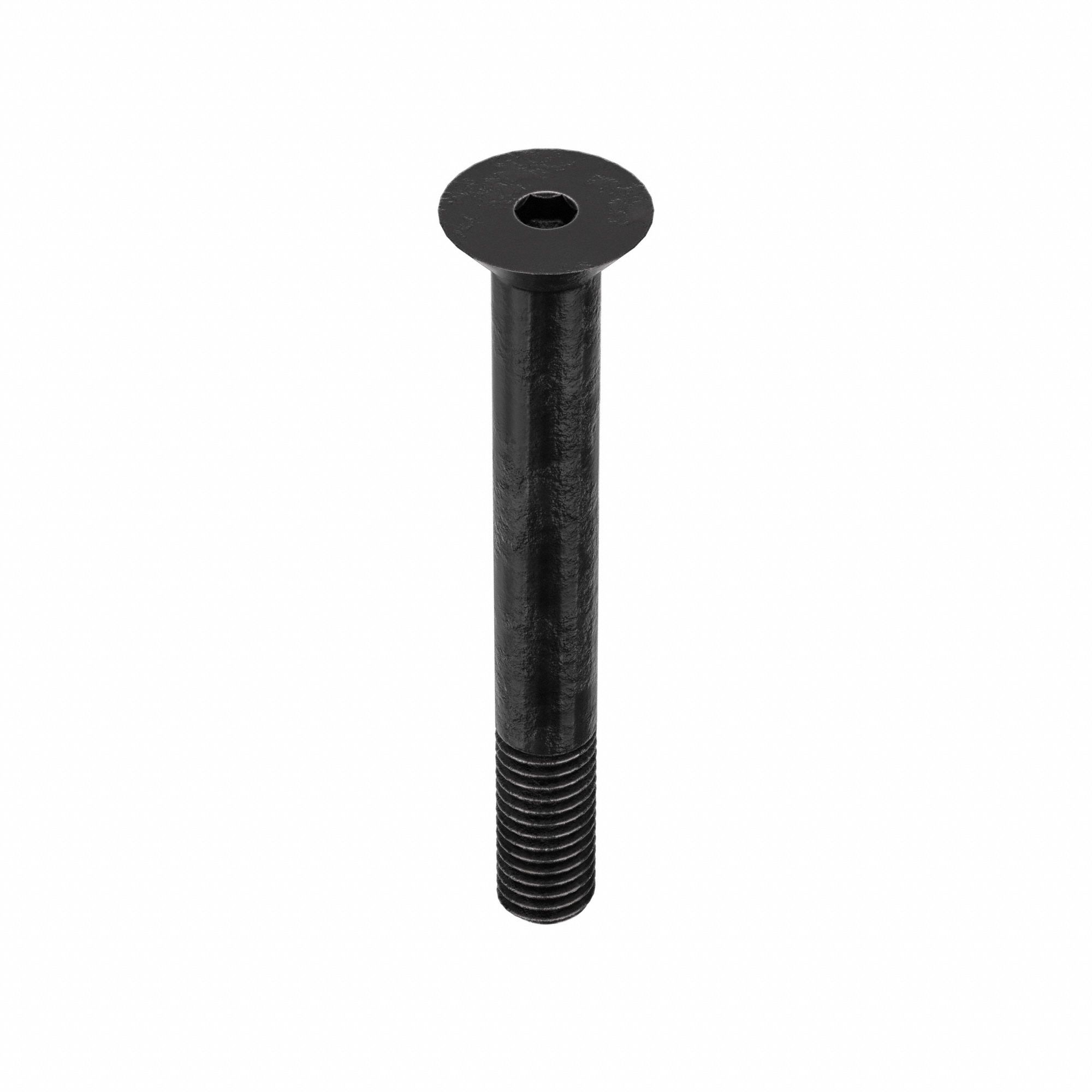 Socket Flat Head Screw: 7/16"-14 Thread Size, 3 1/2 in Lg, Flat, Black Oxide, Alloy Steel, 5 PK
