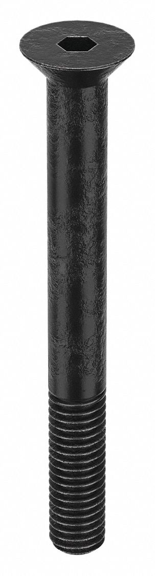 Socket Flat Head Screw: 7/16"-14 Thread Size, 4 in Lg, Flat, Black Oxide, Alloy Steel, 5 PK