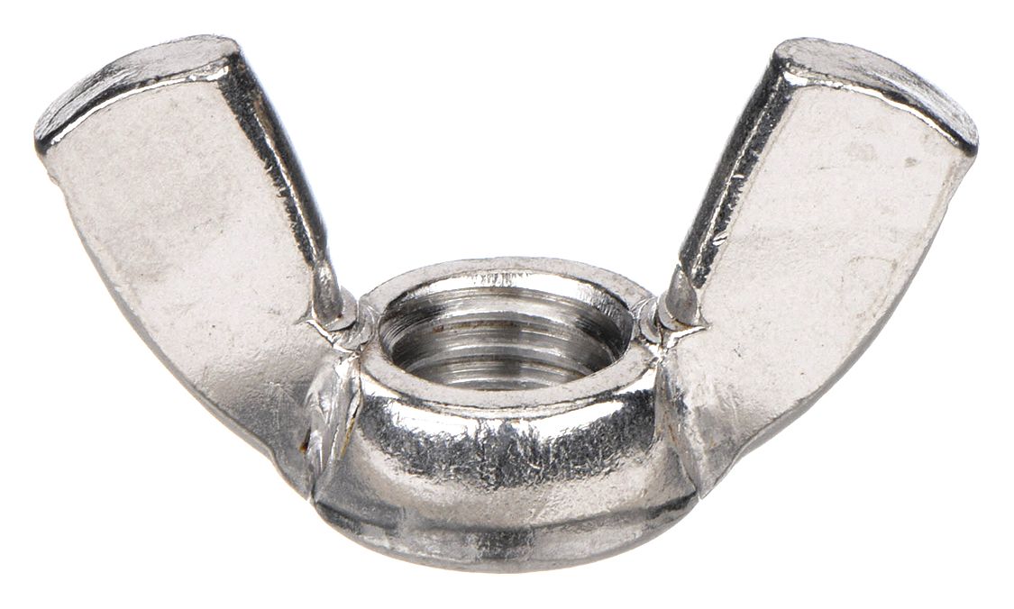 WING NUT, M8-1.25 THREAD, 18-8 STAINLESS STEEL, PLAIN FINISH, 30 19/64MM MAX WING SPAN, 10 PK