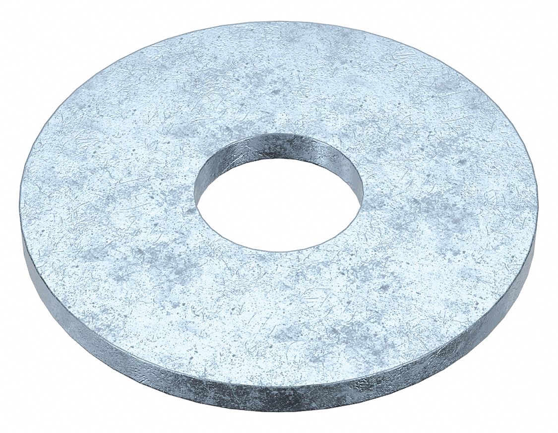 Wide Rim Type B Washer: Case Hardened, Zinc Plated, Steel, 3/4 in Screw Sz, 0.812 in In Dia, 2 PK