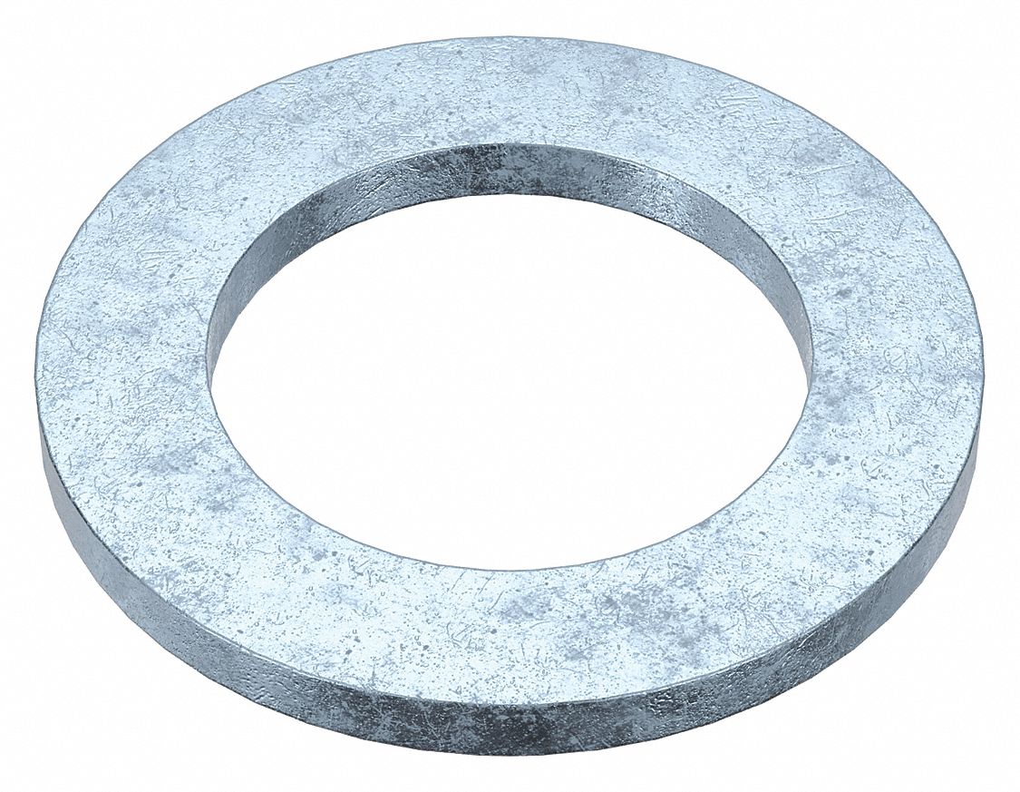Narrow Rim Type B Washer: Case Hardened, Zinc Plated, Steel, 7/8 in Screw Sz, 0.938 in In Dia, 2 PK