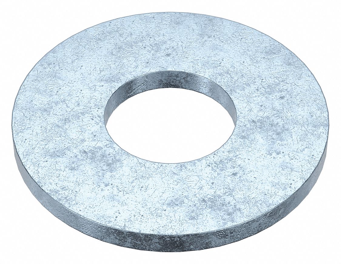 Type B Washer: Case Hardened, Zinc Plated, Steel, 7/8 in Screw Sz, 0.938 in In Dia, 2 PK