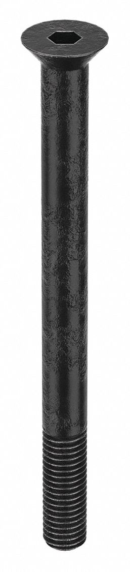 Socket Flat Head Screw: 1/2"-13 Thread Size, 6 in Lg, Flat, Black Oxide, Alloy Steel, 5 PK