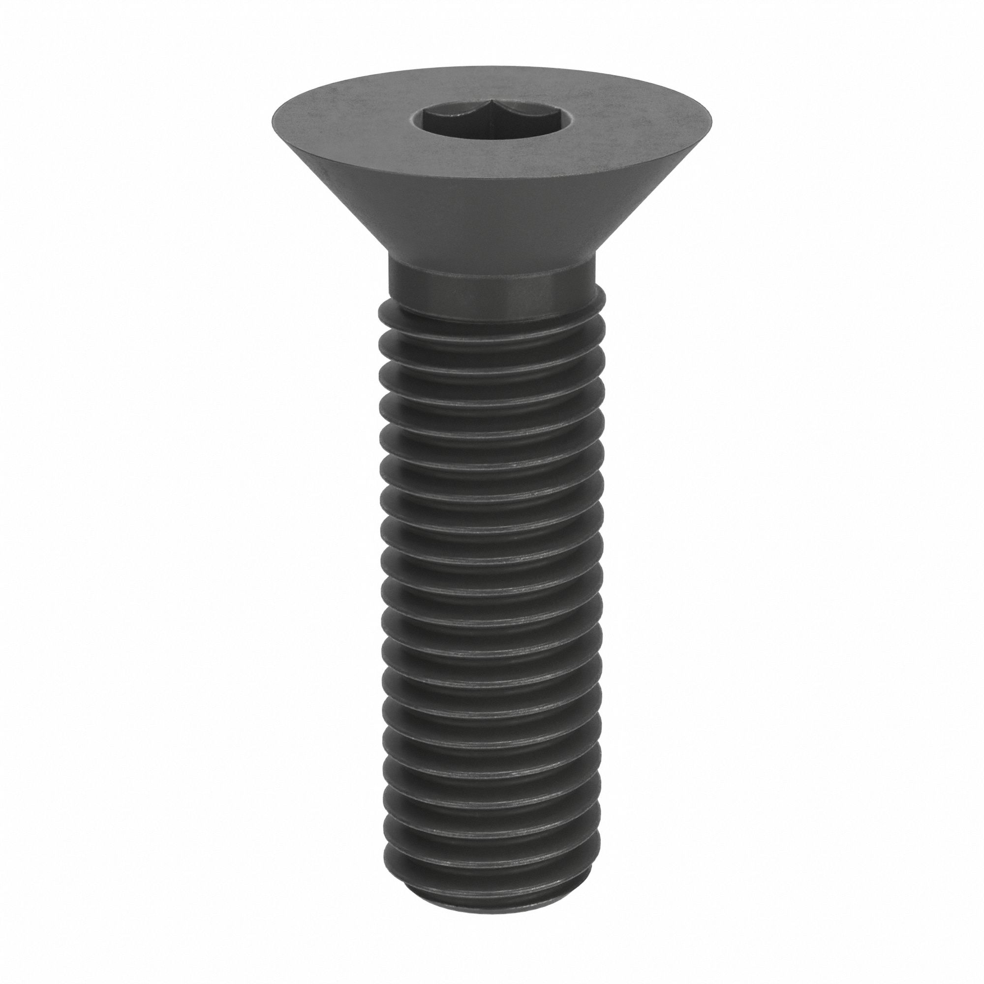 Socket Flat Head Screw: 5/8"-11 Thread Size, 2 1/4 in Lg, Flat, Black Oxide, Alloy Steel, 5 PK