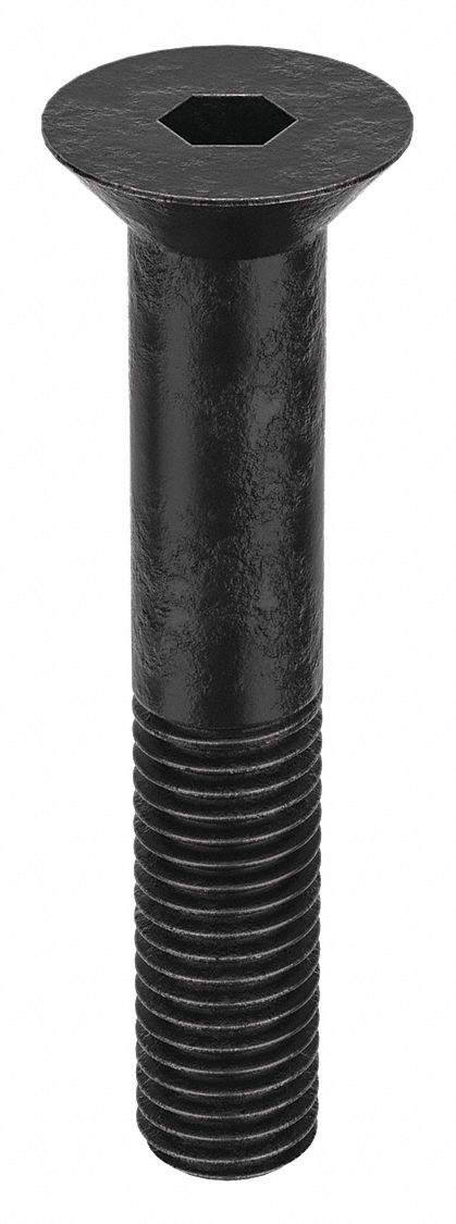 Socket Flat Head Screw: 5/8"-11 Thread Size, 3 1/2 in Lg, Flat, Black Oxide, Alloy Steel, 5 PK
