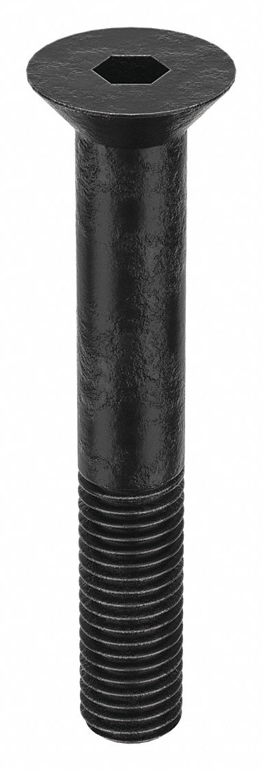 Socket Flat Head Screw: 5/8"-11 Thread Size, 4 in Lg, Flat, Black Oxide, Alloy Steel, 5 PK