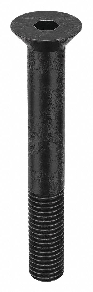 Socket Flat Head Screw: 5/8"-11 Thread Size, 4 1/2 in Lg, Flat, Black Oxide, Alloy Steel, 5 PK