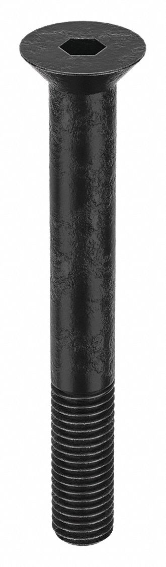 Socket Flat Head Screw: 5/8"-11 Thread Size, 5 in Lg, Flat, Black Oxide, Alloy Steel, 5 PK