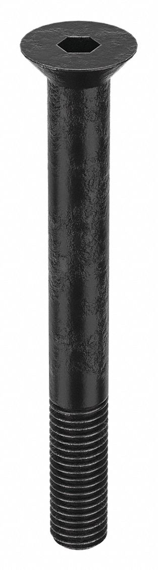 Socket Flat Head Screw: 5/8"-11 Thread Size, 5 1/2 in Lg, Flat, Black Oxide, Alloy Steel, 5 PK