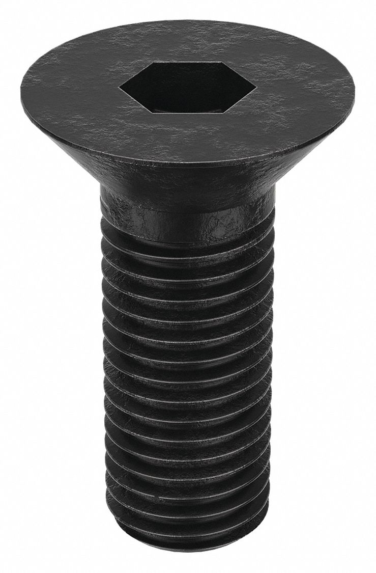 Socket Flat Head Screw: 3/4"-10 Thread Size, 1 3/4 in Lg, Flat, Black Oxide, Alloy Steel, 5 PK