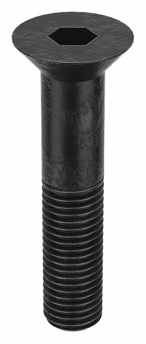 Socket Flat Head Screw: 3/4"-10 Thread Size, 3 1/2 in Lg, Flat, Black Oxide, Alloy Steel, 5 PK