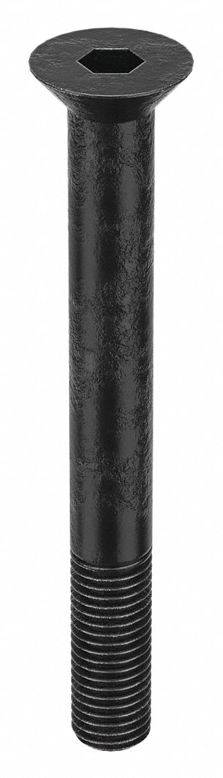 Socket Flat Head Screw: 3/4"-10 Thread Size, 6 1/2 in Lg, Flat, Black Oxide, Alloy Steel