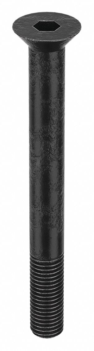 Socket Flat Head Screw: 3/4"-10 Thread Size, 7 in Lg, Flat, Black Oxide, Alloy Steel, 1/2 in Drive