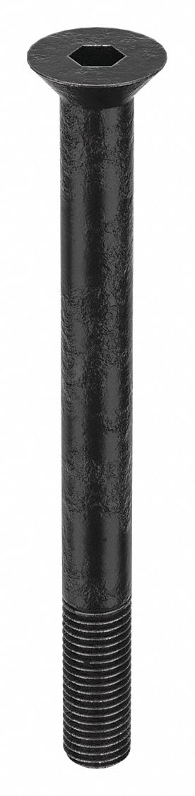 Socket Flat Head Screw: 3/4"-10 Thread Size, 8 in Lg, Flat, Black Oxide, Alloy Steel, 1/2 in Drive