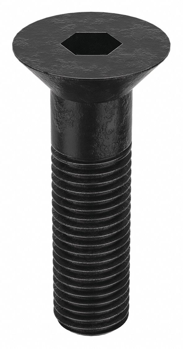Socket Flat Head Screw: 7/8"-9 Thread Size, 3 in Lg, Flat, Black Oxide, Alloy Steel, 5 PK
