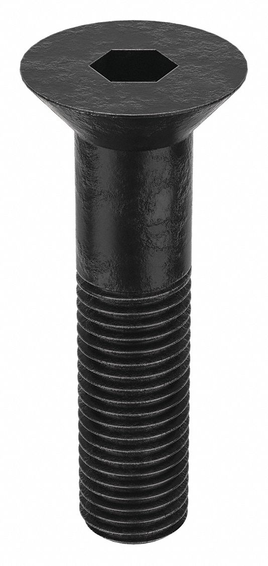 Socket Flat Head Screw: 7/8"-9 Thread Size, 3 1/2 in Lg, Flat, Black Oxide, Alloy Steel, 5 PK