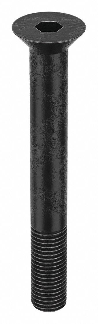Socket Flat Head Screw: 7/8"-9 Thread Size, 7 in Lg, Flat, Black Oxide, Alloy Steel, 9/16 in Drive