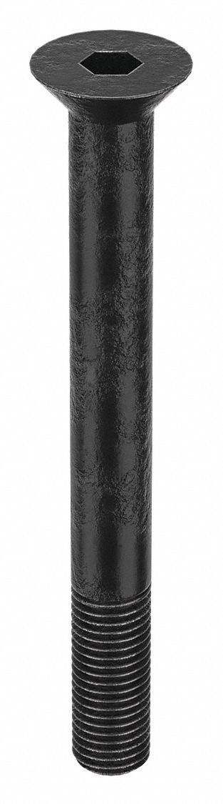 Socket Flat Head Screw: 7/8"-9 Thread Size, 8 in Lg, Flat, Black Oxide, Alloy Steel, 9/16 in Drive
