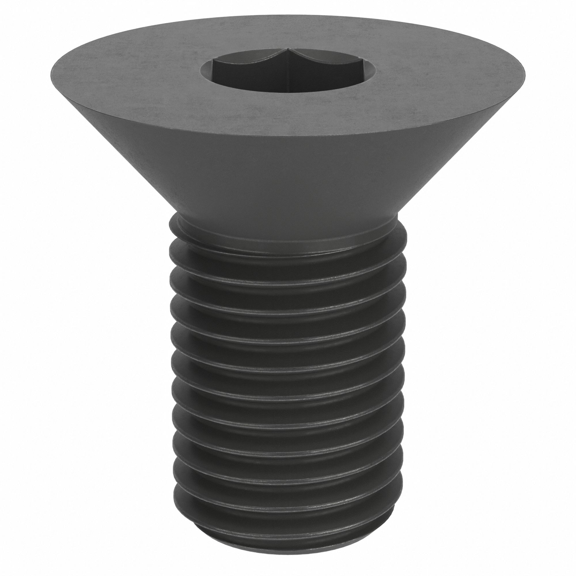 Socket Flat Head Screw: 1"-8 Thread Size, 2 in Lg, Flat, Black Oxide, Alloy Steel, 5 PK