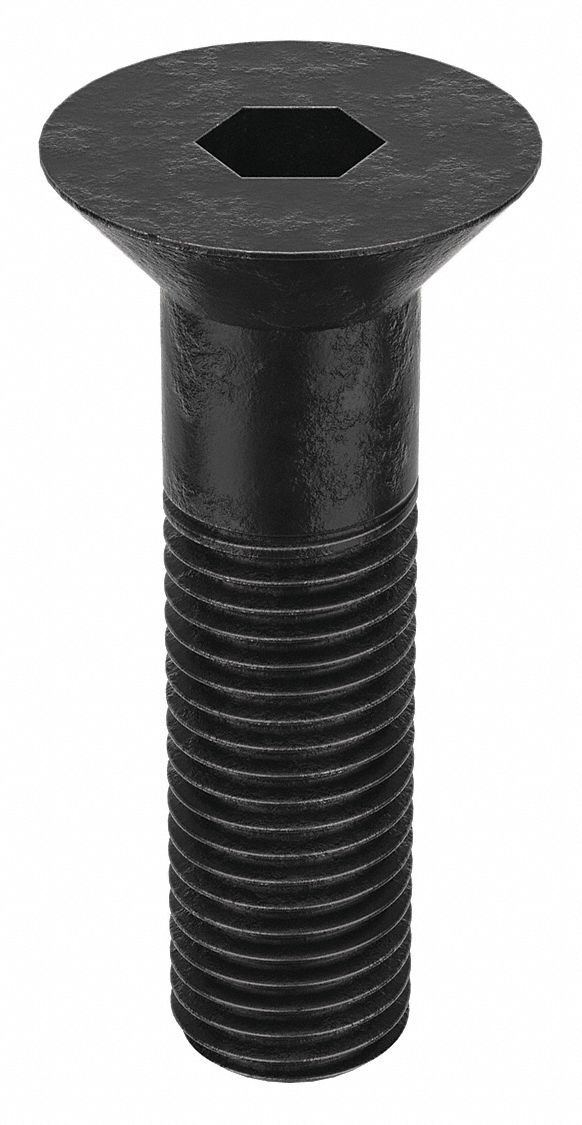 Socket Flat Head Screw: 1"-8 Thread Size, 3 1/2 in Lg, Flat, Black Oxide, Alloy Steel, 5 PK