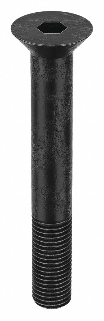 Socket Flat Head Screw: 1"-8 Thread Size, 7 in Lg, Flat, Black Oxide, Alloy Steel, 1 in Head Ht