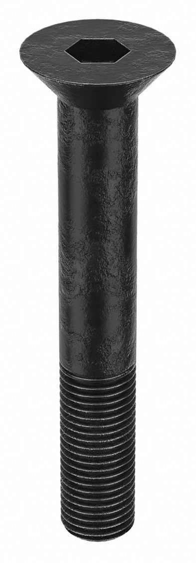 Socket Flat Head Screw: 1 1/4"-7 Thread Size, 8 in Lg, Flat, Black Oxide, Alloy Steel, 7/8 in Drive