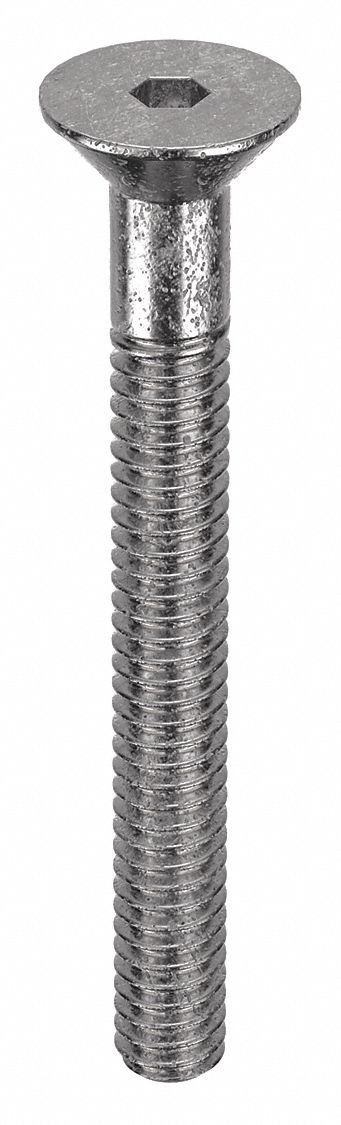 Socket Flat Head Screw: #2-56 Thread Size, 3/4 in Lg, Flat, Plain, Stainless Steel, 18-8, 100 PK