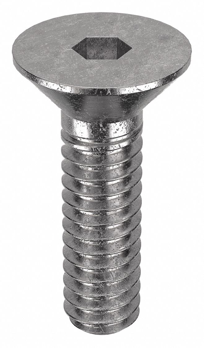 Socket Flat Head Screw: #3-48 Thread Size, 5/16 in Lg, Flat, Plain, Stainless Steel, 18-8, 100 PK