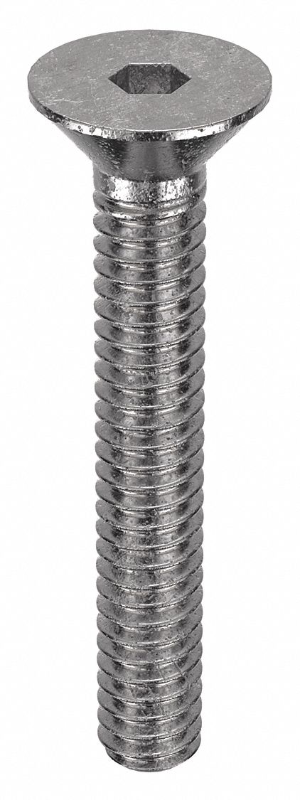Socket Flat Head Screw: #3-48 Thread Size, 5/8 in Lg, Flat, Plain, Stainless Steel, 18-8, 100 PK