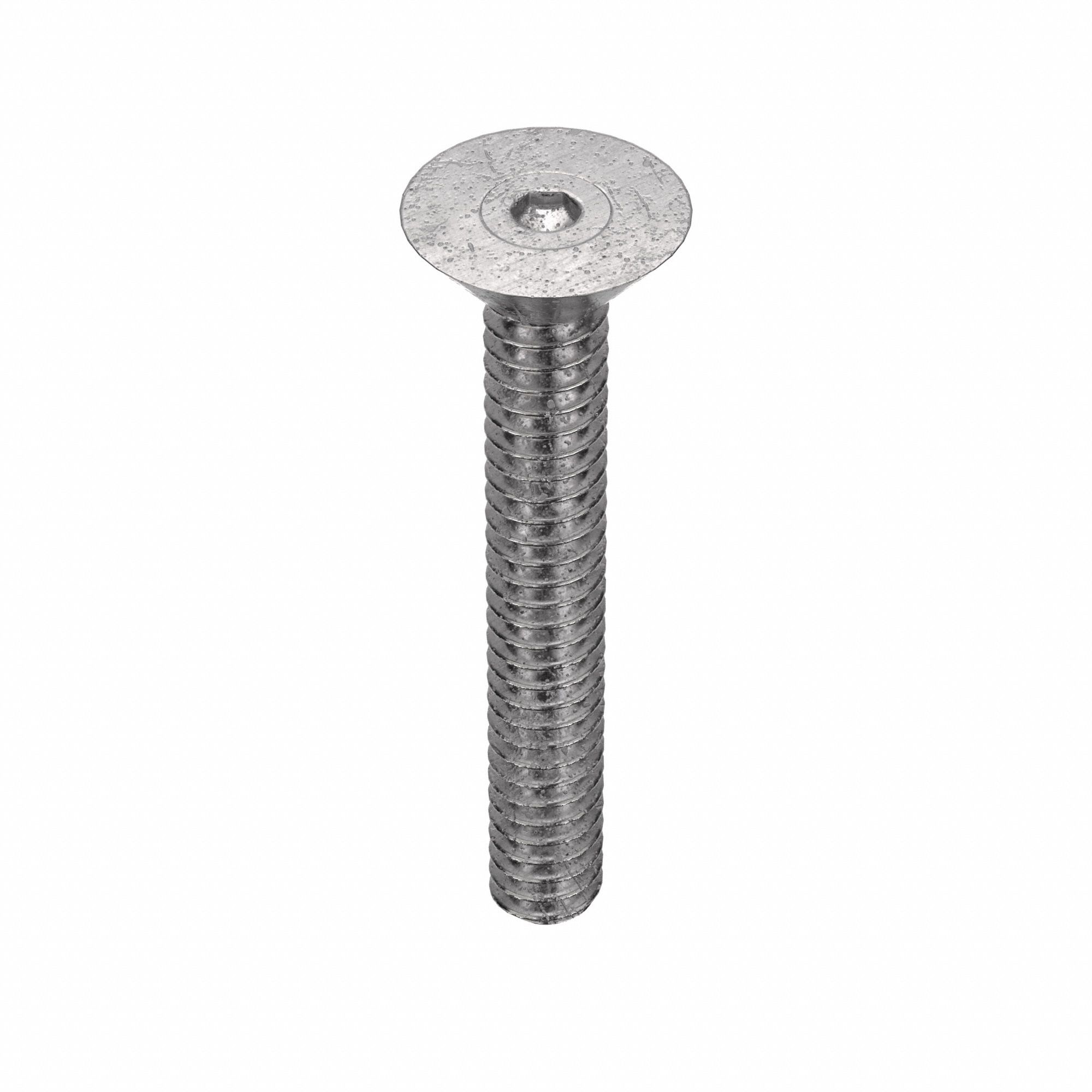 Socket Flat Head Screw: #4-40 Thread Size, 3/4 in Lg, Flat, Plain, Stainless Steel, 18-8, 100 PK