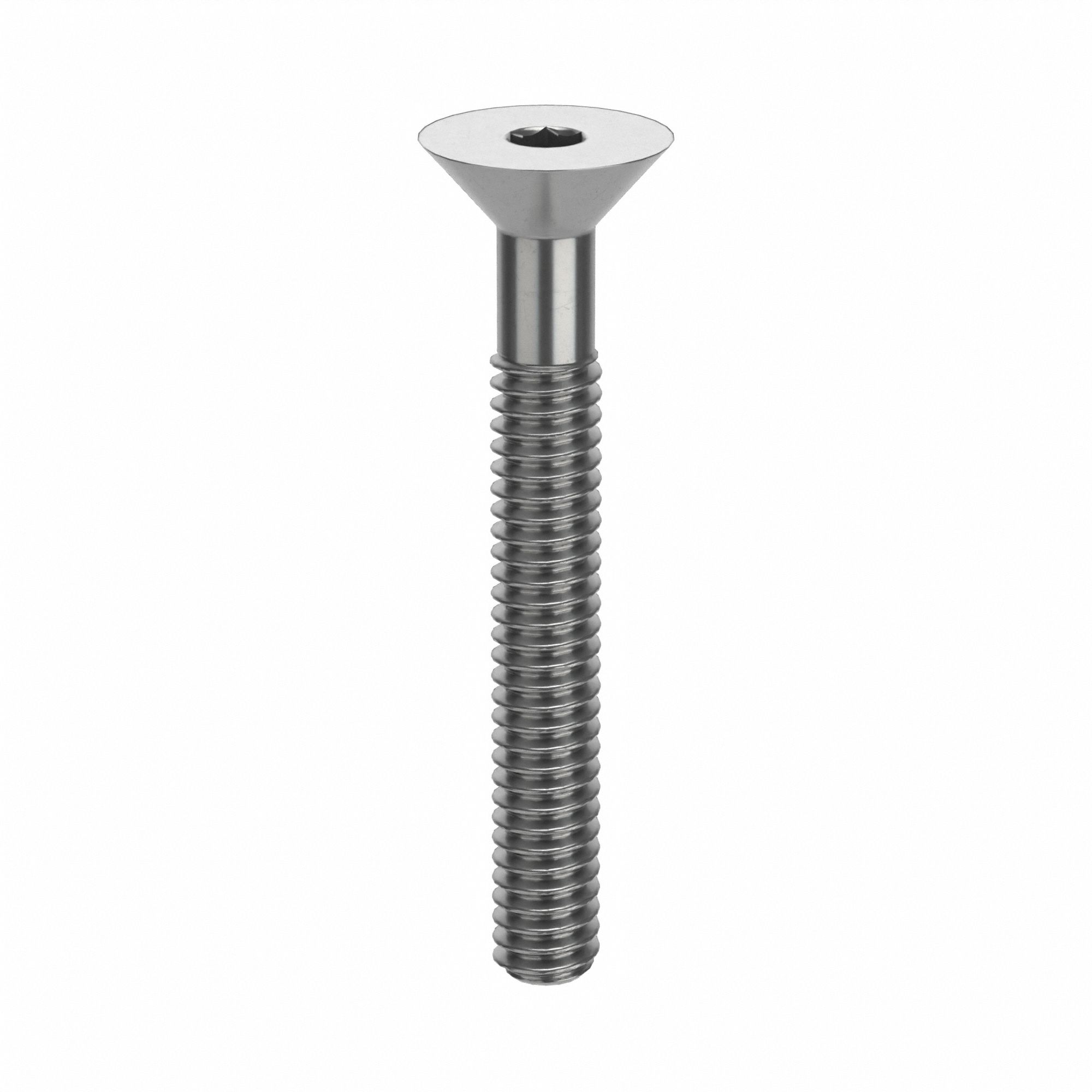 Socket Flat Head Screw: #5-40 Thread Size, 1 in Lg, Flat, Plain, Stainless Steel, 18-8, 100 PK