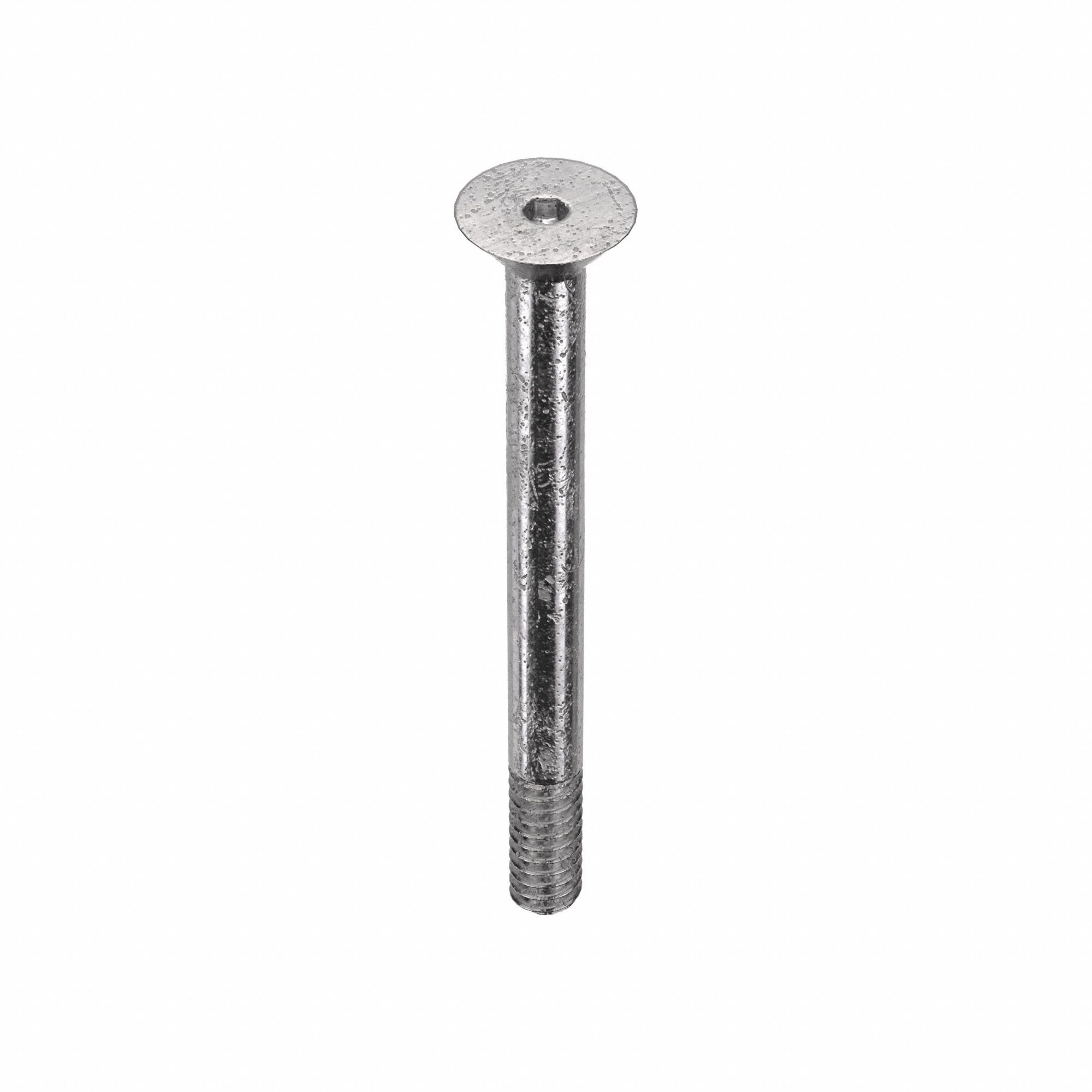 Socket Flat Head Screw: #6-32 Thread Size, 1 1/2 in Lg, Flat, Plain, Stainless Steel, 18-8, 100 PK