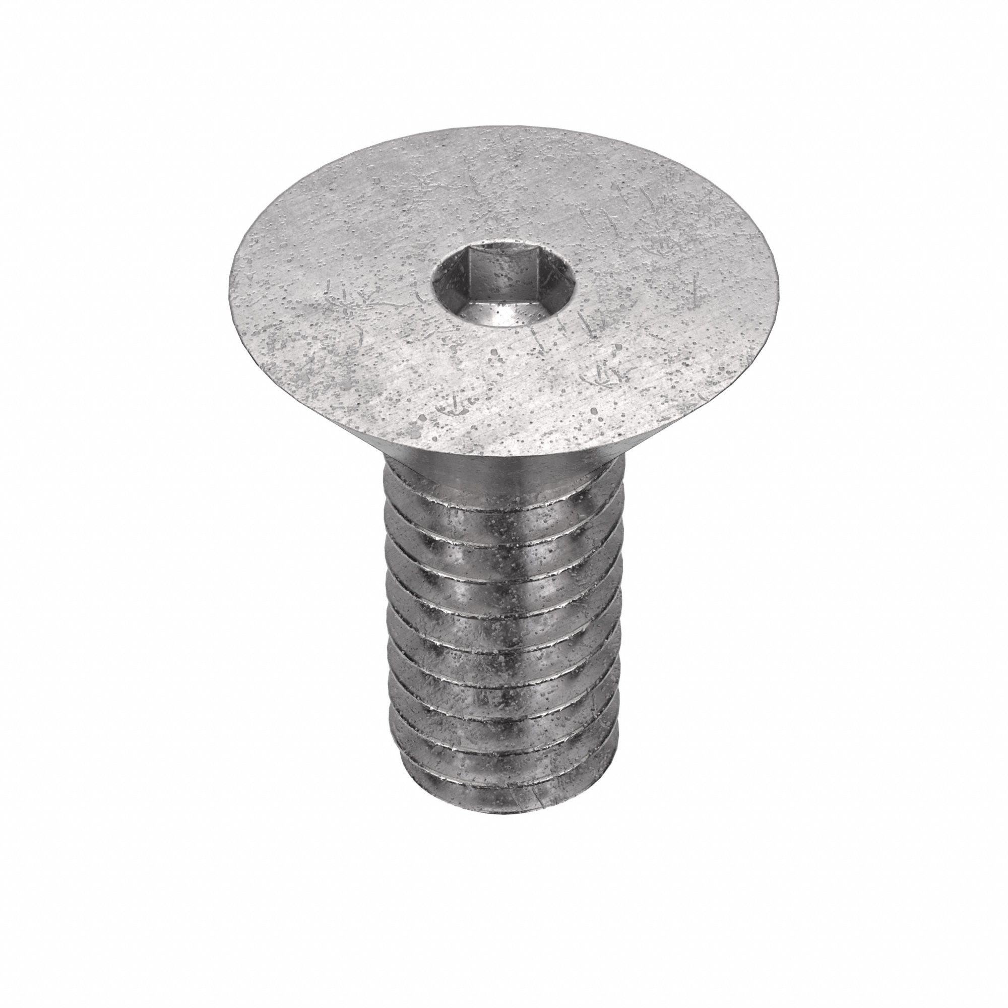 Socket Flat Head Screw: #8-32 Thread Size, 5/16 in Lg, Flat, Plain, Stainless Steel, 18-8, 100 PK