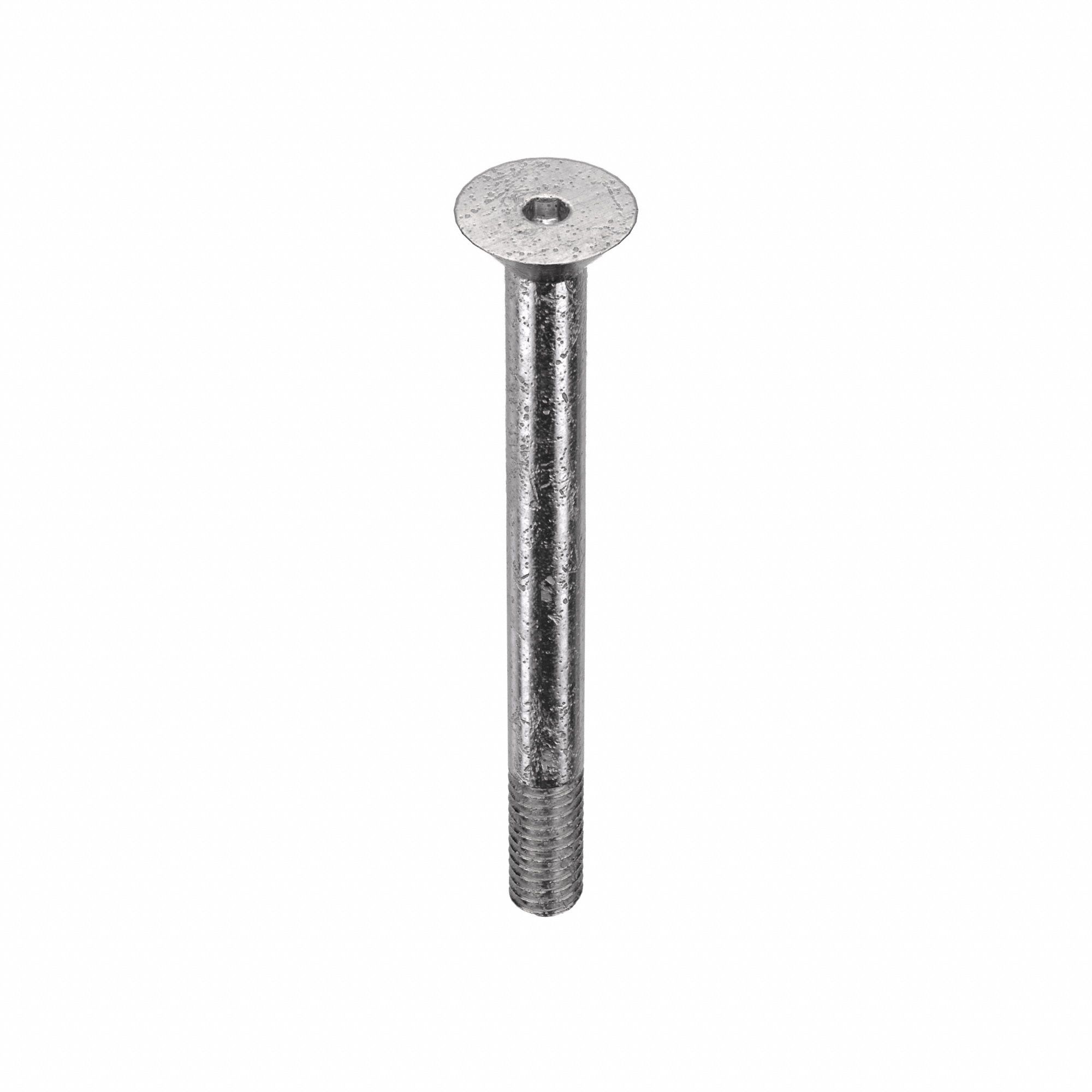 Socket Flat Head Screw: #8-32 Thread Size, 1 3/4 in Lg, Flat, Plain, Stainless Steel, 18-8, 100 PK