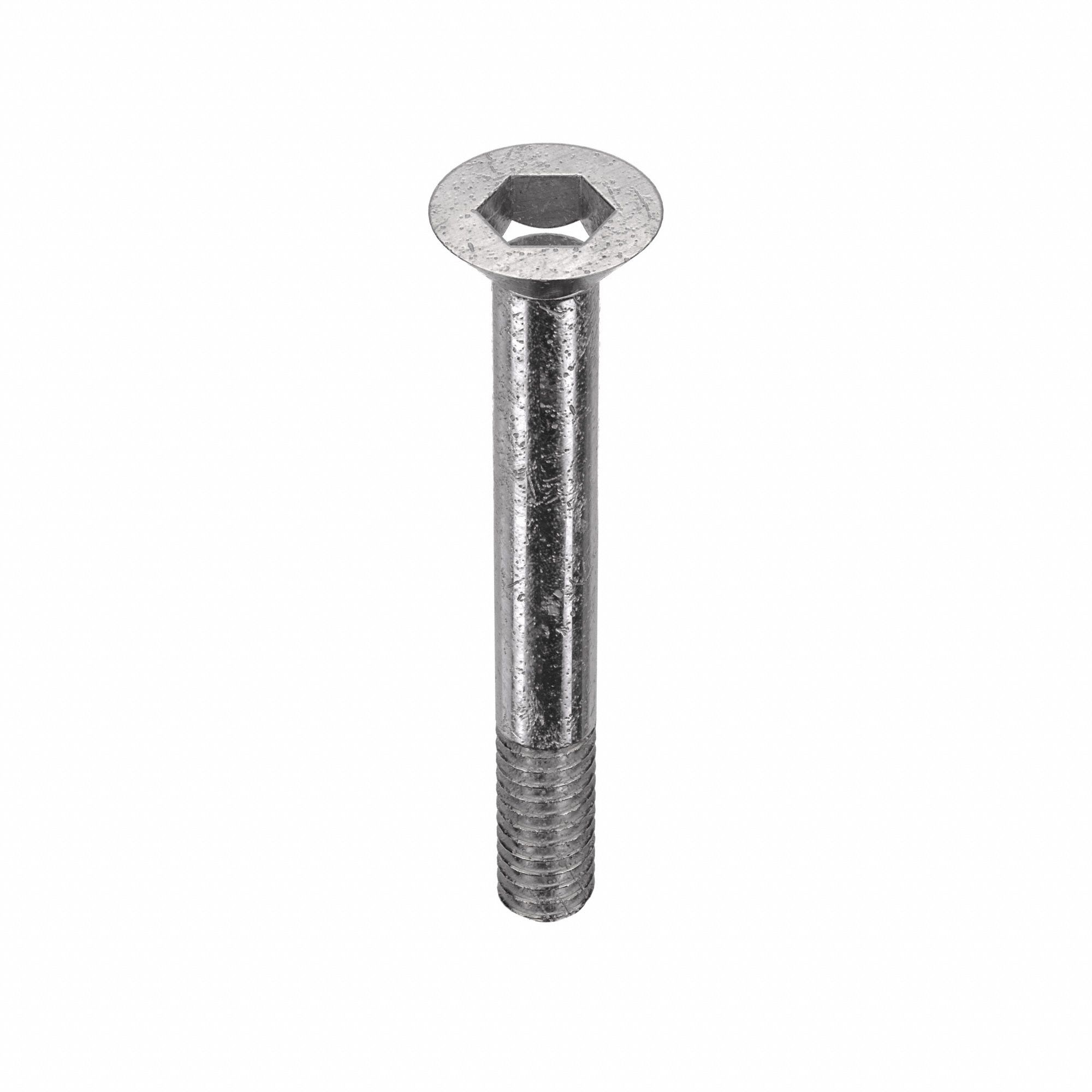 Socket Flat Head Screw: 1/4"-20 Thread Size, 2 in Lg, Flat, Plain, Stainless Steel, 18-8, 50 PK